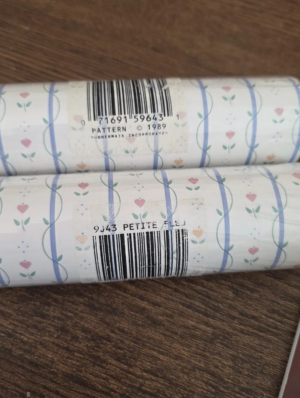 Vintage Country Blue Pink Hearts Single Roll Shelf Paper / Contacr Paper